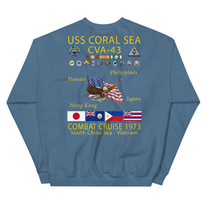 USS Coral Sea (CVA-43) 1973 Cruise Sweatshirt