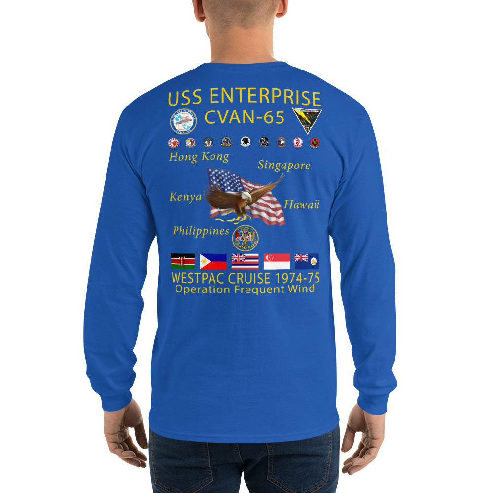 USS Enterprise (CVAN-65) 1974-75 Long Sleeve Cruise Shirt