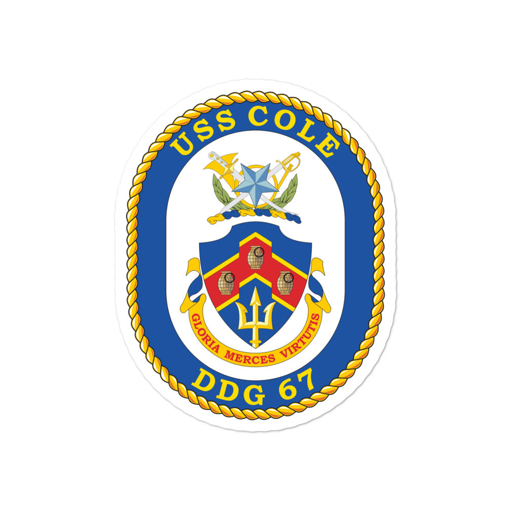 USS Cole (DDG-67) Ship's Crest Vinyl Sticker