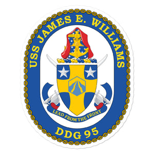USS James E. Williams (DDG-95) Ship's Crest Vinyl Sticker