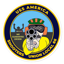 Load image into Gallery viewer, USS America (CV-66) Shooters Union Local 66 Vinyl Sticker