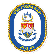 Load image into Gallery viewer, USS Ingraham (FFG-61) Ship&#39;s Crest Vinyl Sticker