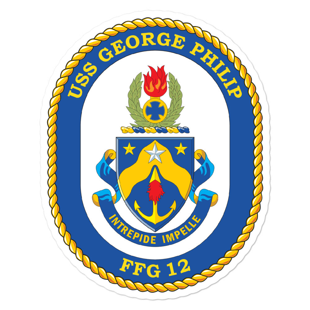 USS George Philip (FFG-12) Ship's Crest Vinyl Sticker