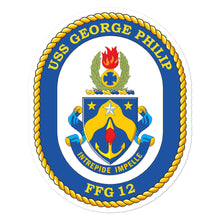 Load image into Gallery viewer, USS George Philip (FFG-12) Ship&#39;s Crest Vinyl Sticker