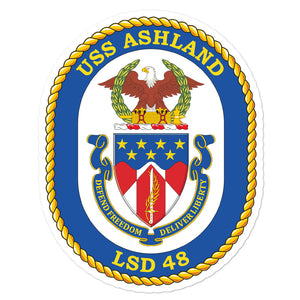 USS Ashland (LSD-48) Ship's Crest Vinyl Sticker