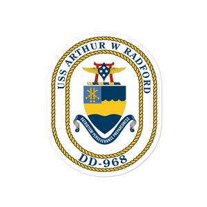 USS Arthur W. Radford (DD-968) Ship's Crest Vinyl Sticker