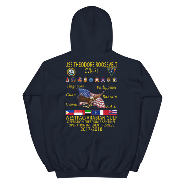 USS Theodore Roosevelt (CVN-71) 2017-18 Cruise Hoodie