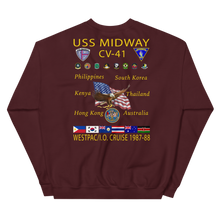 Load image into Gallery viewer, USS Midway (CV-41) 1987-88 Cruise Sweatshirt