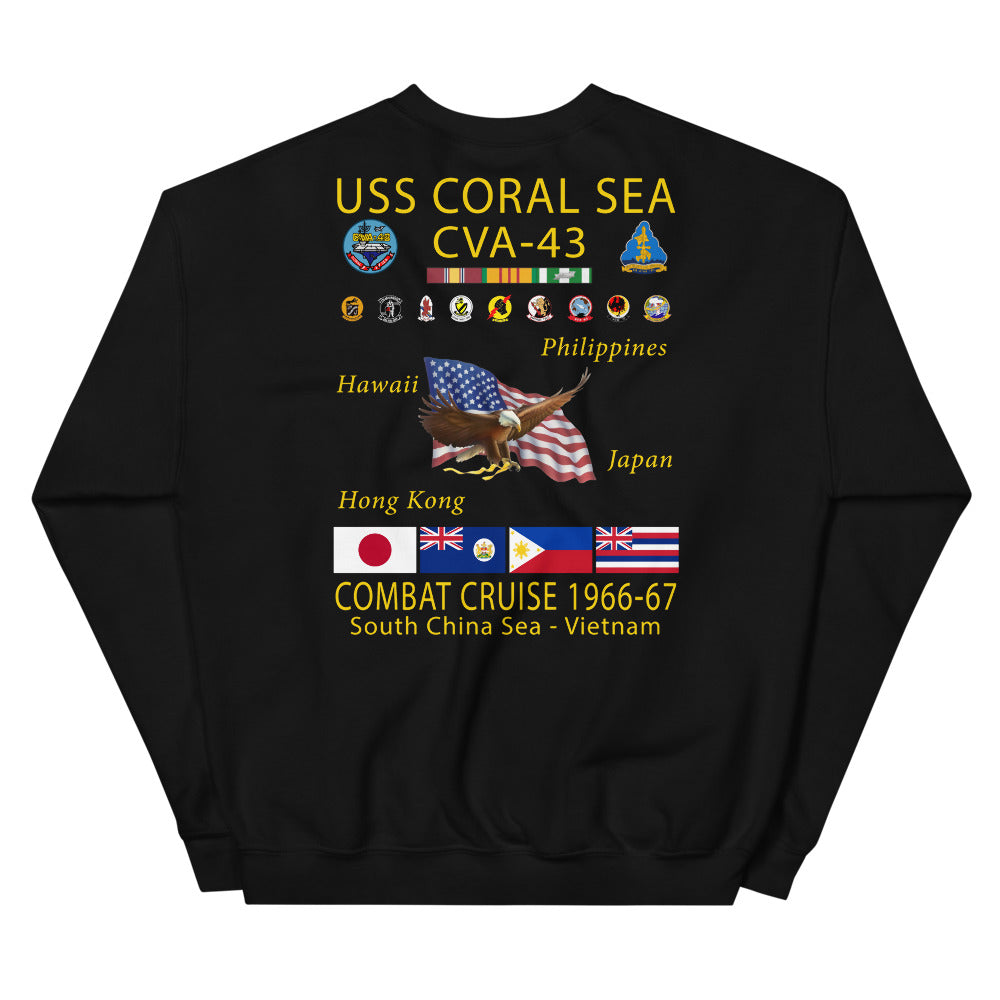 USS Coral Sea (CVA-43) 1966-67 Cruise Sweatshirt