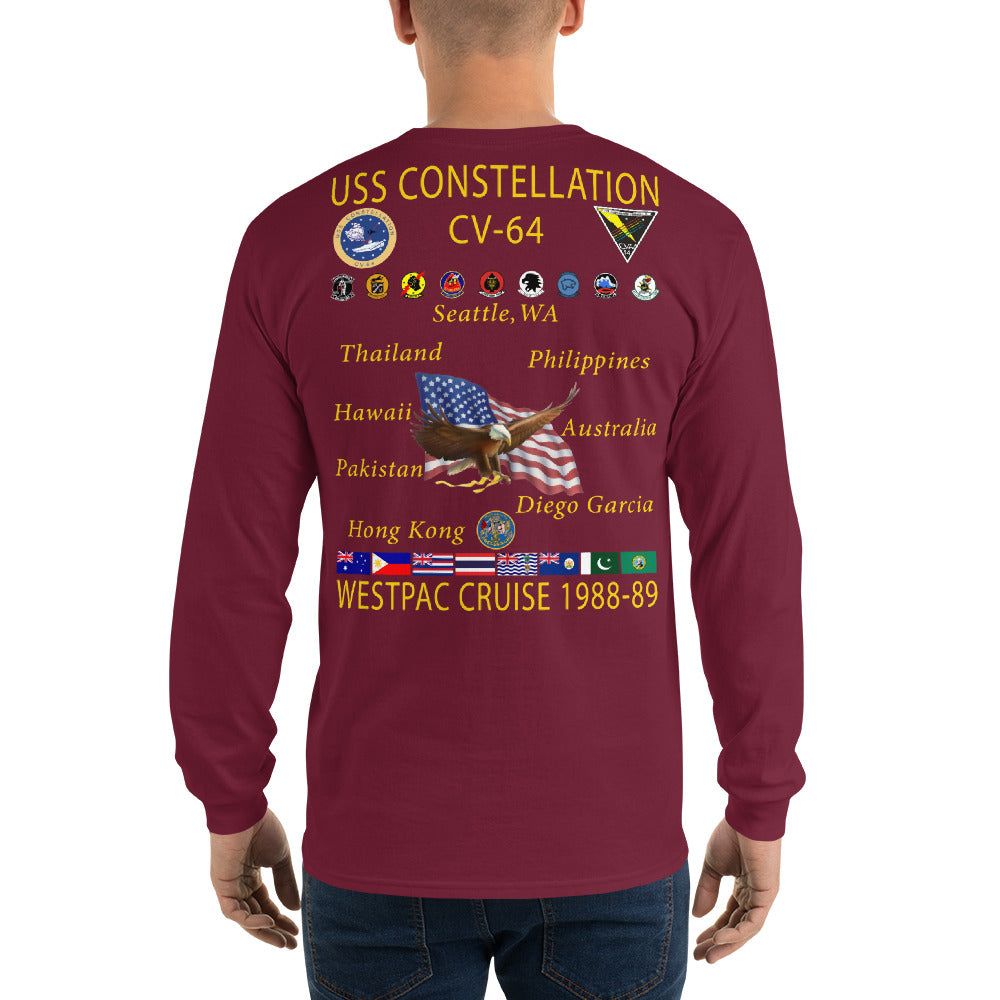 USS Constellation (CV-64) 1988-89 Long Sleeve Cruise Shirt