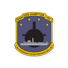 Load image into Gallery viewer, USS Hampton (SSN-767) Ship&#39;s Crest Vinyl Sticker