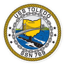 Load image into Gallery viewer, USS Toledo (SSN-769) Ship&#39;s Crest Vinyl Sticker