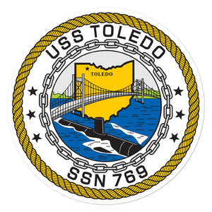 USS Toledo (SSN-769) Ship's Crest Vinyl Sticker