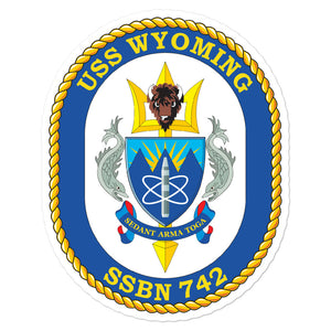 USS Wyoming (SSBN-742) Ship's Crest Vinyl Sticker