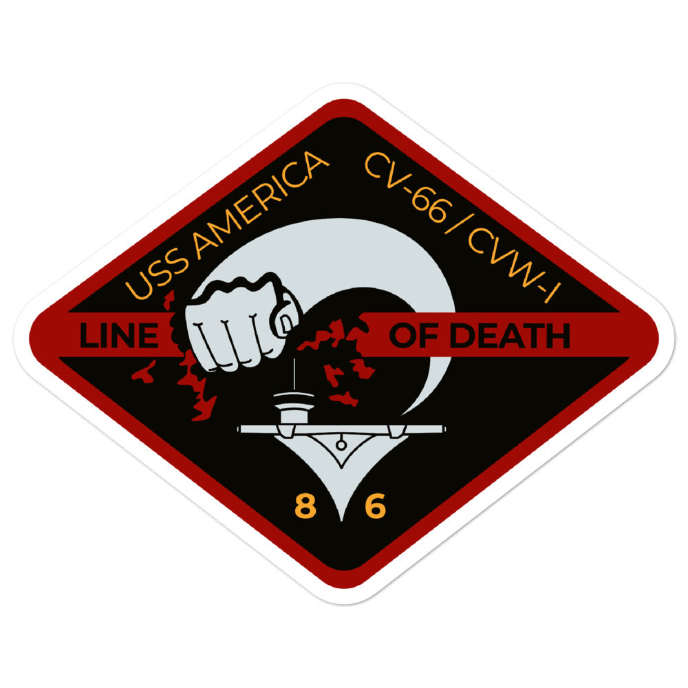 USS America (CV-66) '86 Line Of Death Vinyl Sticker