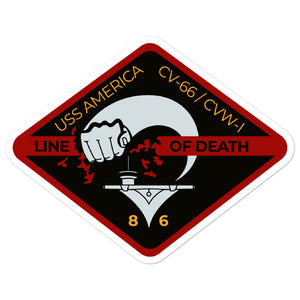 USS America (CV-66) '86 Line Of Death Vinyl Sticker