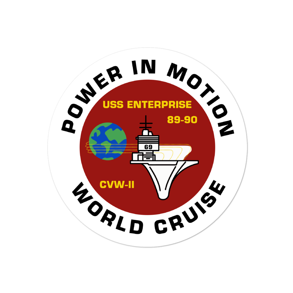 USS Enterprise (CVN-65) '89-'90 Power in Motion Cruise Vinyl Sticker