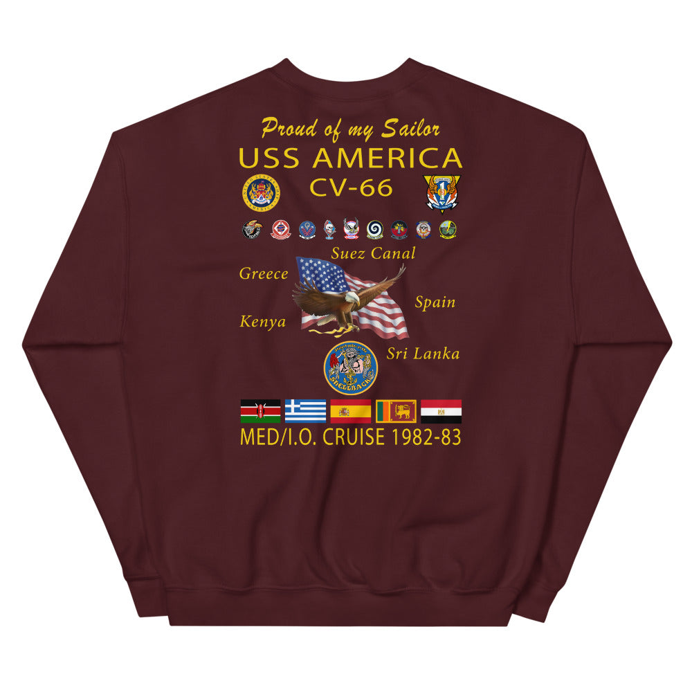 USS America (CV-66) 1982-83 Cruise Sweatshirt - FAMILY