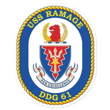 Load image into Gallery viewer, USS Ramage (DDG-61) Ship&#39;s Crest Vinyl Sticker