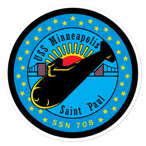 USS Minneapolis-Saint Paul (SSN-708) Ship's Crest Vinyl Sticker
