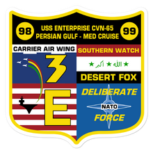 Load image into Gallery viewer, USS Enterprise (CVN-65) &#39;98-&#39;99 Persian Gulf - Med Cruise Vinyl Sticker