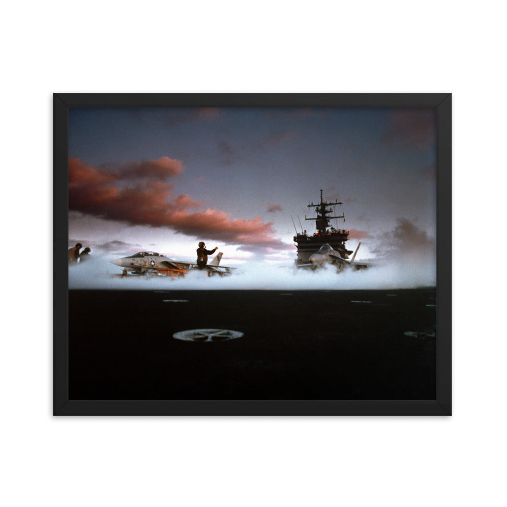 USS Enterprise (CVN-65) Framed Ship Flight Ops Photo