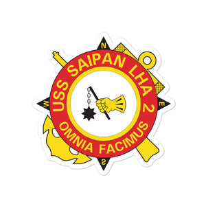 USS Saipan (LHA-2) Ship's Crest Vinyl Sticker