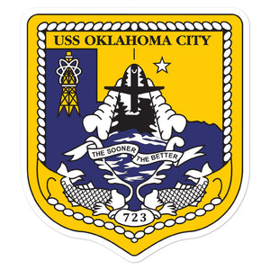 USS Oklahoma City (SSN-723) Ship's Crest Vinyl Sticker