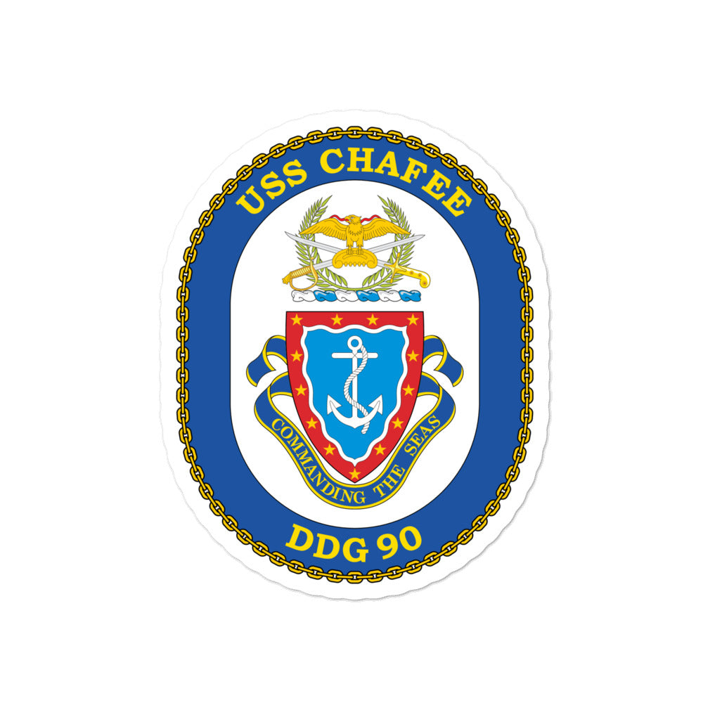 USS Chafee (DDG-90) Ship's Crest Vinyl Sticker
