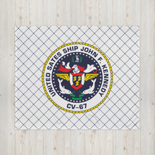 Load image into Gallery viewer, USS John F. Kennedy (CV-67) Ship&#39;s Crest Throw Blanket