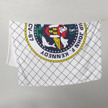 Load image into Gallery viewer, USS John F. Kennedy (CV-67) Ship&#39;s Crest Throw Blanket