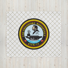 Load image into Gallery viewer, USS Theodore Roosevelt (CVN-71) Ship&#39;s Crest Throw Blanket