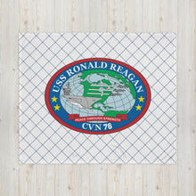 Load image into Gallery viewer, USS Ronald Reagan (CVN-76) Ship&#39;s Crest Throw Blanket