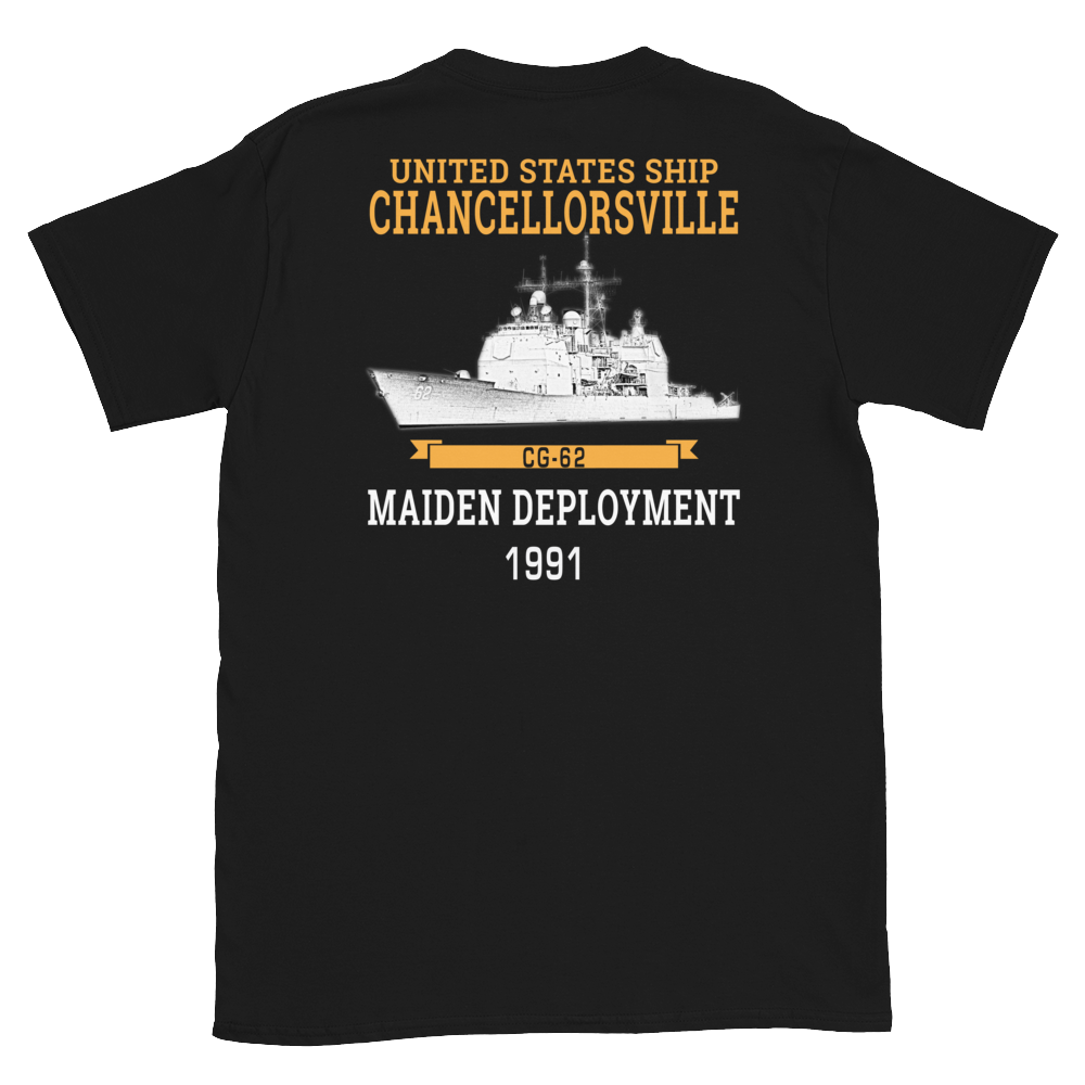 USS Chancellorsville (CG-62) 1991 Maiden Deployment Short-Sleeve T-Shirt
