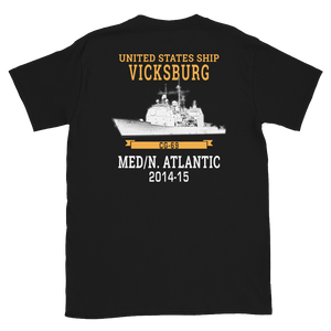 USS Vicksburg (CG-69) 2014-15 MED/N. ATLANTIC Short-Sleeve Unisex T-Shirt