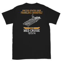 Load image into Gallery viewer, USS Franklin D. Roosevelt (CVA-42) 1973-74 MED CRUISE T-Shirt