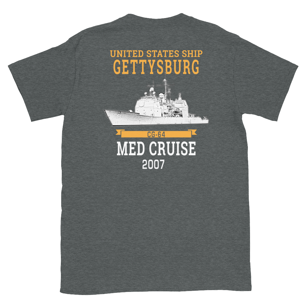 USS Gettysburg (CG-64) 2007 MED Short-Sleeve T-Shirt