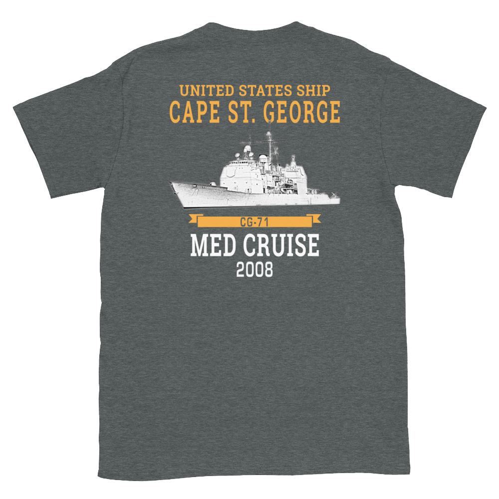 USS Cape St. George (CG-71) 2008 MED Short-Sleeve Unisex T-Shirt