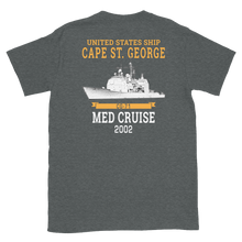 Load image into Gallery viewer, USS Cape St. George (CG-71) 2002 MED Short-Sleeve Unisex T-Shirt
