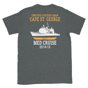 USS Cape St. George (CG-71) 2014-15 MED Short-Sleeve Unisex T-Shirt