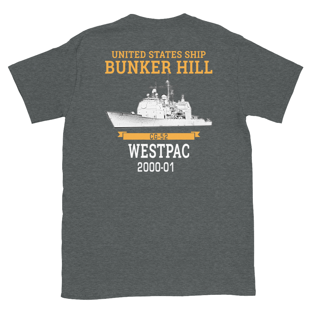 USS Bunker Hill (CG-52) 2000-01 WESTPAC Short-Sleeve Unisex T-Shirt