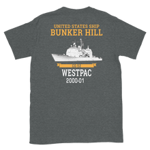 Load image into Gallery viewer, USS Bunker Hill (CG-52) 2000-01 WESTPAC Short-Sleeve Unisex T-Shirt