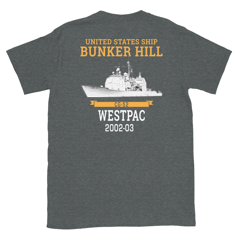 USS Bunker Hill (CG-52) 2002-03 WESTPAC Short-Sleeve Unisex T-Shirt