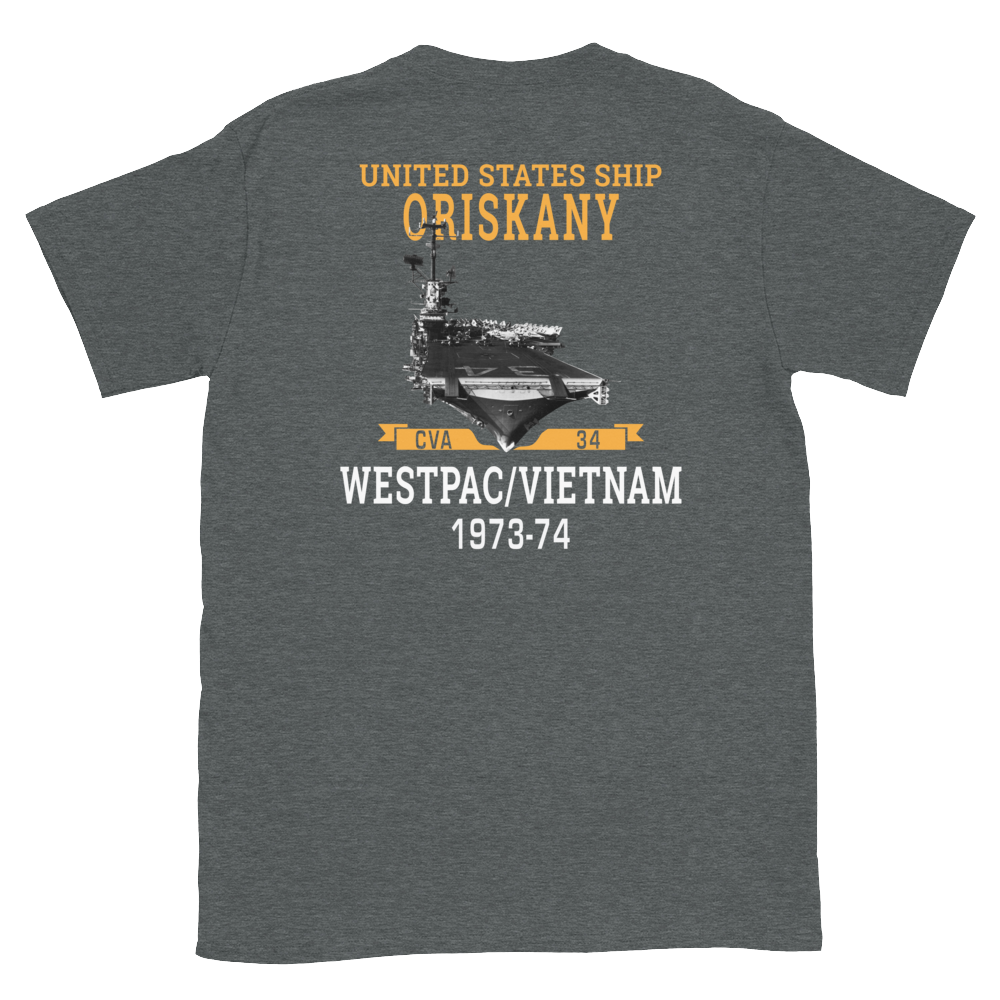 USS Oriskany (CVA-34) 1973-74 WESTPAC/VIETNAM Short-Sleeve Unisex T-Shirt