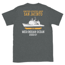 Load image into Gallery viewer, USS San Jacinto (CG-56) 2000-01 Deployment Short-Sleeve T-Shirt