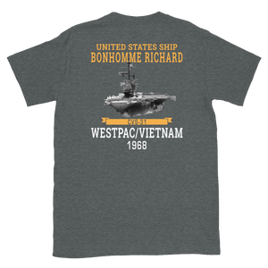 USS Bonhomme Richard (CVS-31) 1968 WESTPAC/VIETNAM Short-Sleeve Unisex T-Shirt