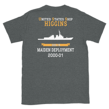 Load image into Gallery viewer, USS Higgins (DDG-76) 2000-01 MAIDEN DEPLOYMENT Short-Sleeve Unisex T-Shirt