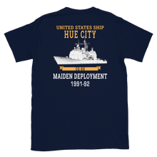 Load image into Gallery viewer, USS Hue City (CG-66) 1991-92 Maiden Short-Sleeve Unisex T-Shirt