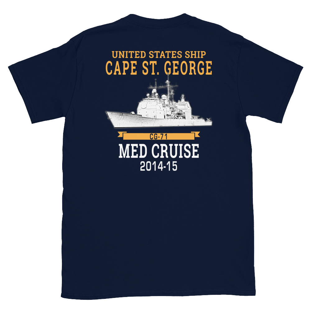 USS Cape St. George (CG-71) 2014-15 MED Short-Sleeve Unisex T-Shirt