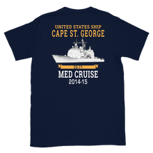 Load image into Gallery viewer, USS Cape St. George (CG-71) 2014-15 MED Short-Sleeve Unisex T-Shirt